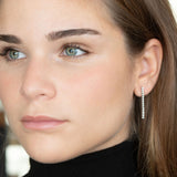 Riviere silver earrings with white cubic zirconia