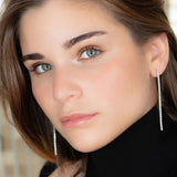 Riviere silver earrings with white cubic zirconia