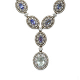 Collar de plata de ley con tanzanitas azules y circonitas. Una joya exclusiva, artesanal de LAURENSONS