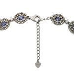 Collar de plata de ley con tanzanitas azules y circonitas. Una joya exclusiva, artesanal de LAURENSONS