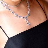 Collar de plata de ley con tanzanitas azules y circonitas. Una joya exclusiva, artesanal de LAURENSONS