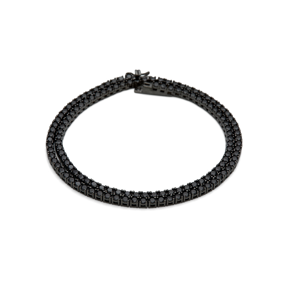 Collar riviere de plata con circonitas negras, elegante y versátil, perfecto para uso diario de LAURENSONS