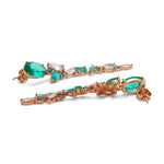 Pendientes de plata con circonitas verdes y blanca. Un diseño elegante y sofisticado perfecto para ocasiones de LAURENSONS