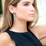 Pendientes de plata con circonitas verdes y blanca. Un diseño elegante y sofisticado perfecto para ocasiones de LAURENSONS