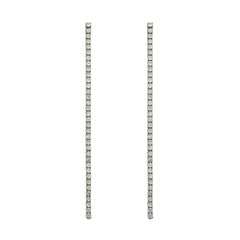 Pendientes riviere de plata rodiada con circonitas blancas. Elegante, minimalista y versátil, perfectos para uso diario de LAURENSONS