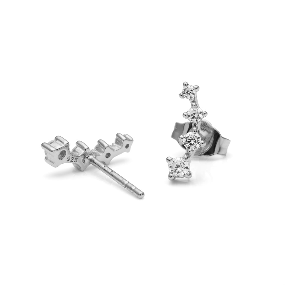 Pendientes trepadores de plata con circonitas blancas. Discretos y elegantes de LAURENSONS