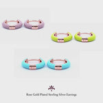 Pendientes de plata de ley con esmalte amarillo lima. Elegancia vibrante y luminosa de LAURENSONS