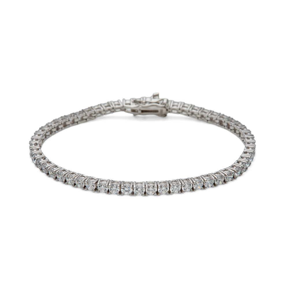 Pulsera riviere de plata con circonitas blancas. Elegante, minimalista y versátil, perfecta para uso diario de LAURENSONS