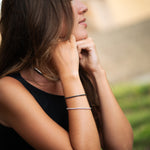 Pulsera riviere de plata con circonitas negra. Elegante, minimalista y versátil, perfecta para uso diario de LAURENSONS