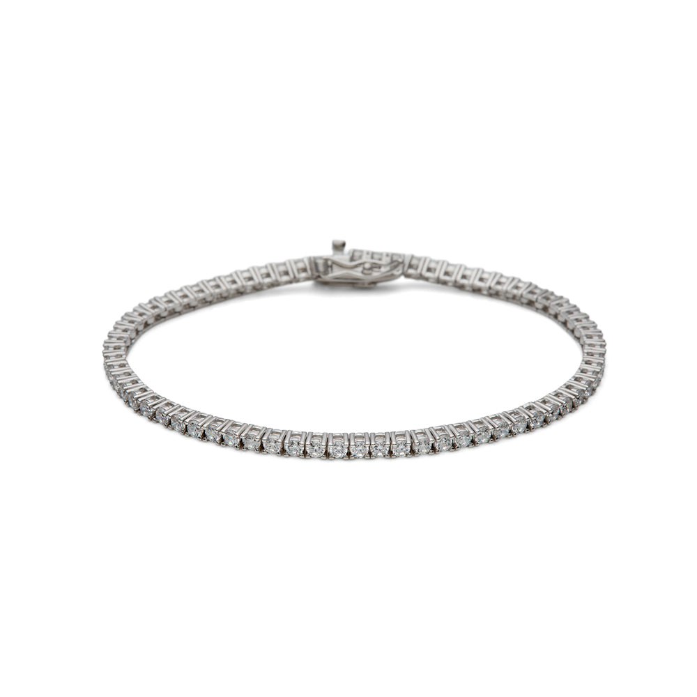 Pulsera riviere de plata con circonitas blancas. Elegante, minimalista y versátil, perfecta para uso diario de LAURENSONS