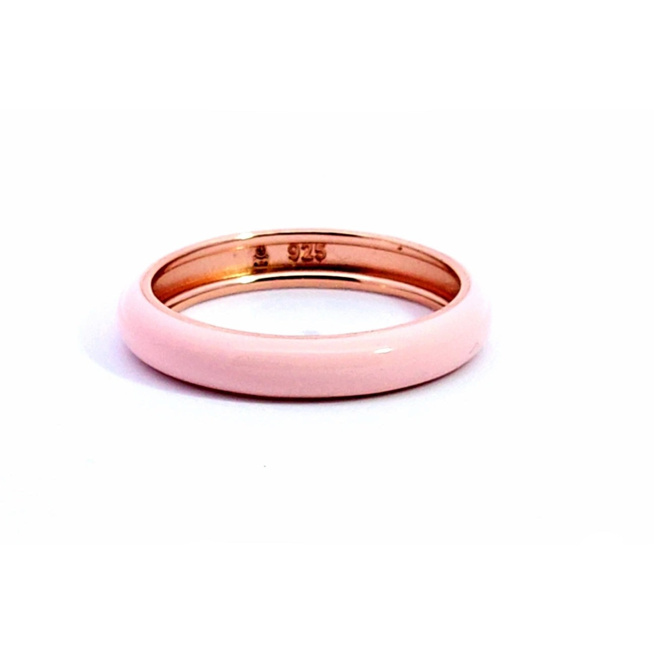 Anillo de plata de ley con rosa pálido celeste y baño de oro rosa de LAURENSONS